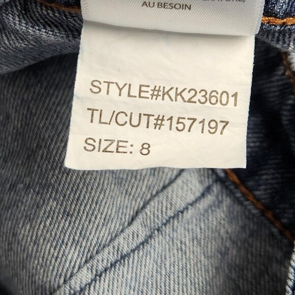 KUT From The Kloth Skirt Womens 8 Blue Denim Raw Hem Distressed Hemp Blend - Picture 11 of 11